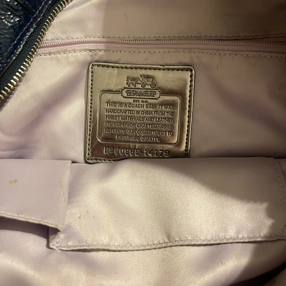 Vintage Blue Pleather Coach